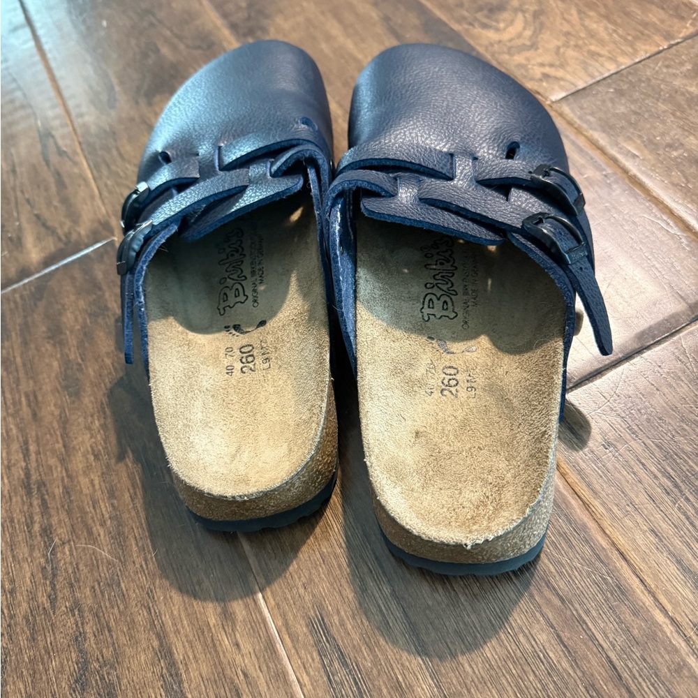 Birkenstock Navy Blue Leather Clogs - Picture 5 of 5